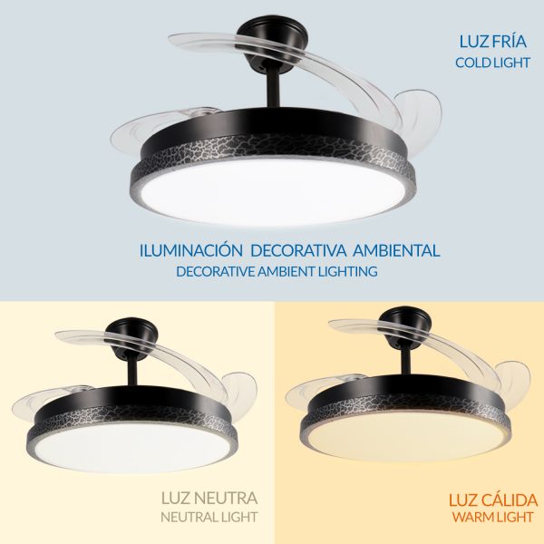 Ventilador de techo LED Black Rail Ø106 cm - NLM8850 - Imagen 5