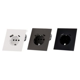 Enchufe Empotrable Tipo Schuko con USB + C - CC - N