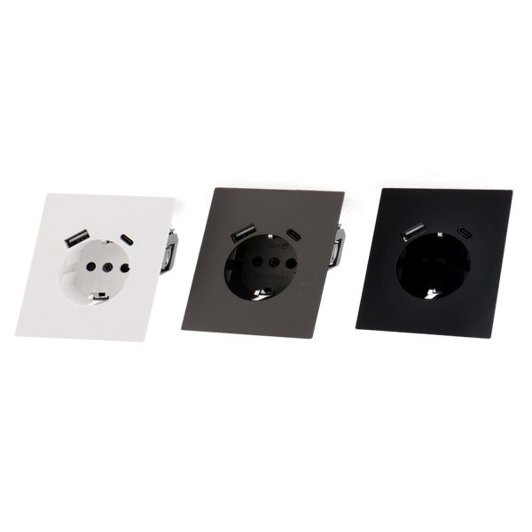 Enchufe Empotrable Tipo Schuko con USB + C - CC - N